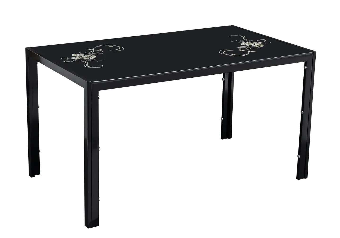 Table manger verre trempé noir OLYA New Design