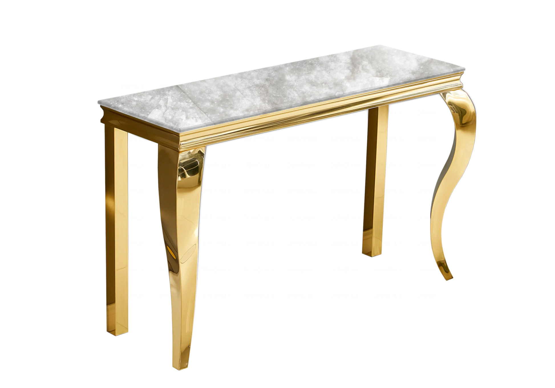Table marbre beige et chaises velours noir doré – NEO New Design