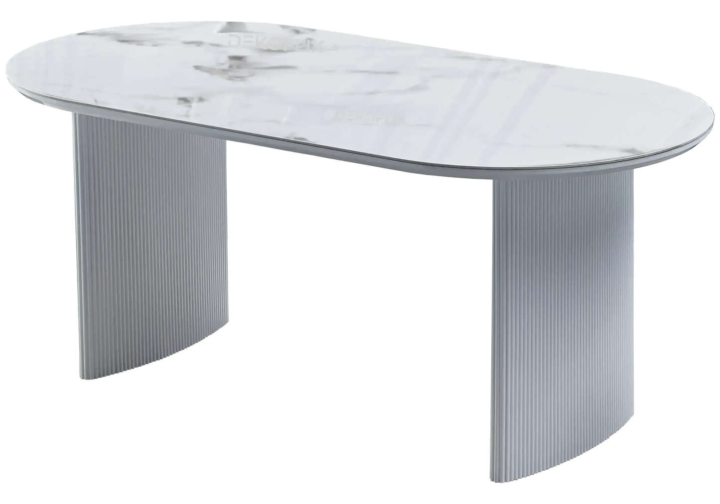 Table marbre et chaises noires gris TUAN