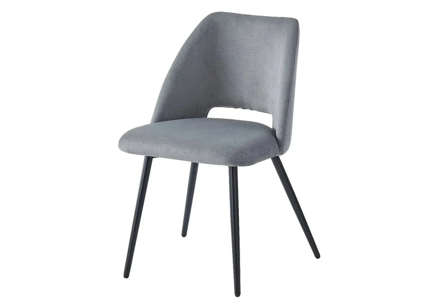 Table marbre et chaises noires gris TUAN