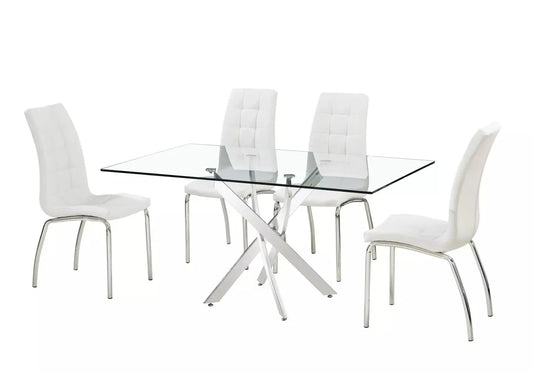 Table repas 6 chaises blanches DESIGN New Design