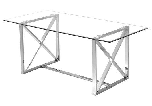 Table repas argentée verre ZEPHYR New Design
