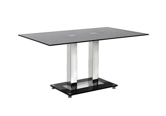 Table repas chromé verre trempé FLAT New Design