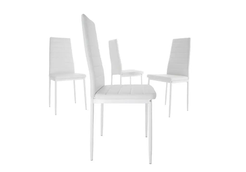 Table repas verre + 6 chaises blanc CONFO New Design