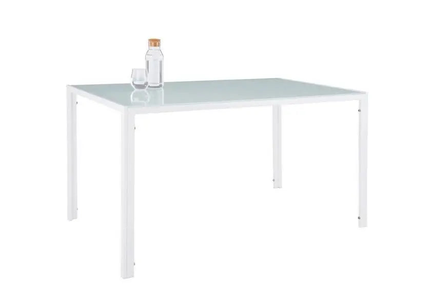 Table repas verre + 6 chaises blanc CONFO New Design