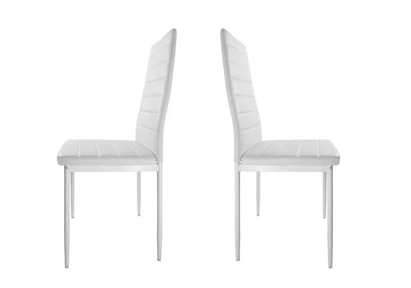 Table repas verre + 6 chaises blanc CONFO New Design