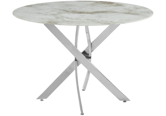 Table ronde argent marbre beige JOY New Design