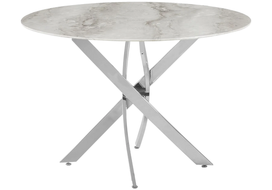 Table ronde argent marbre gris JOY New Design