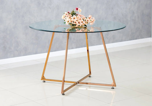 Table ronde bronze en verre GINA New Design