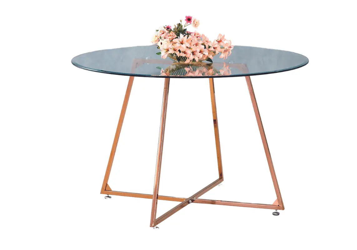 Table ronde bronze en verre GINA New Design