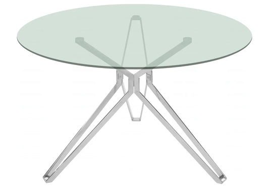 Table ronde chromé verre trempé IVA New Design