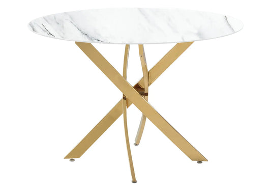 Table ronde doré marbre blanc JOY New Design