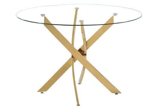 Table ronde dorée verre trempé JOY New Design