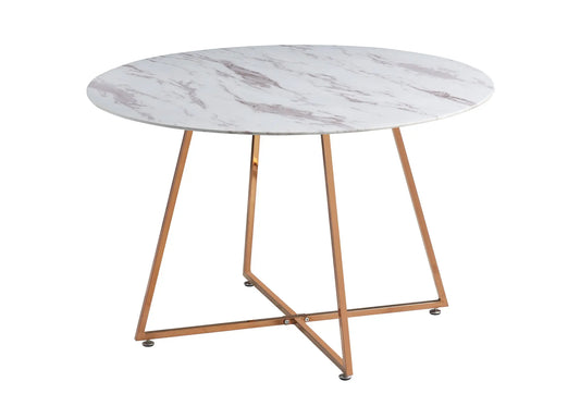 Table ronde en bronze marbre blanc GINA New Design