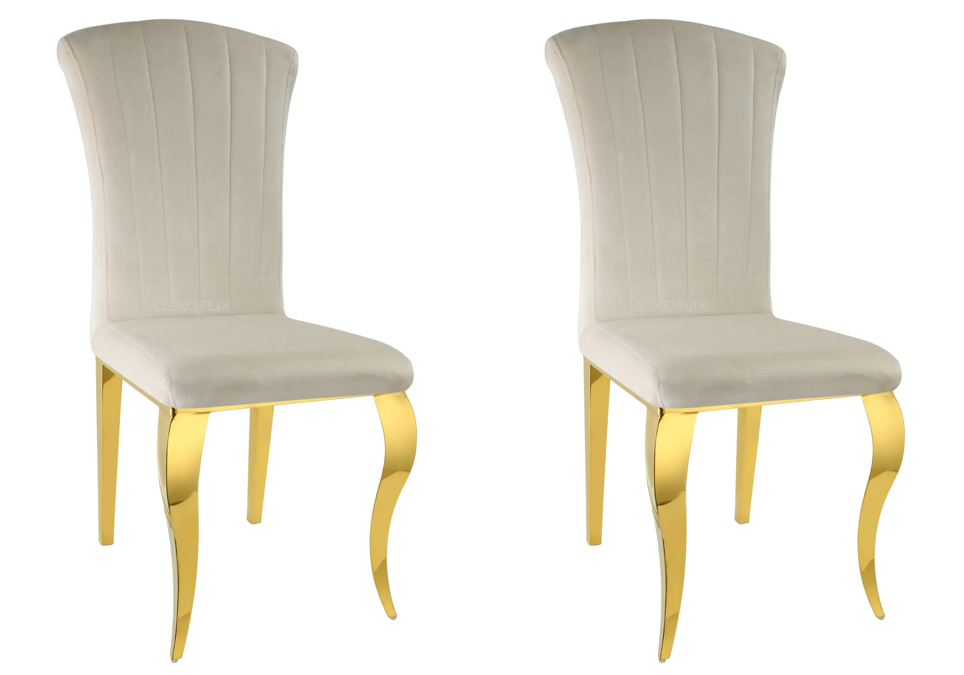 Table ronde marbre noir  et chaises beige dorée – NEO New Design
