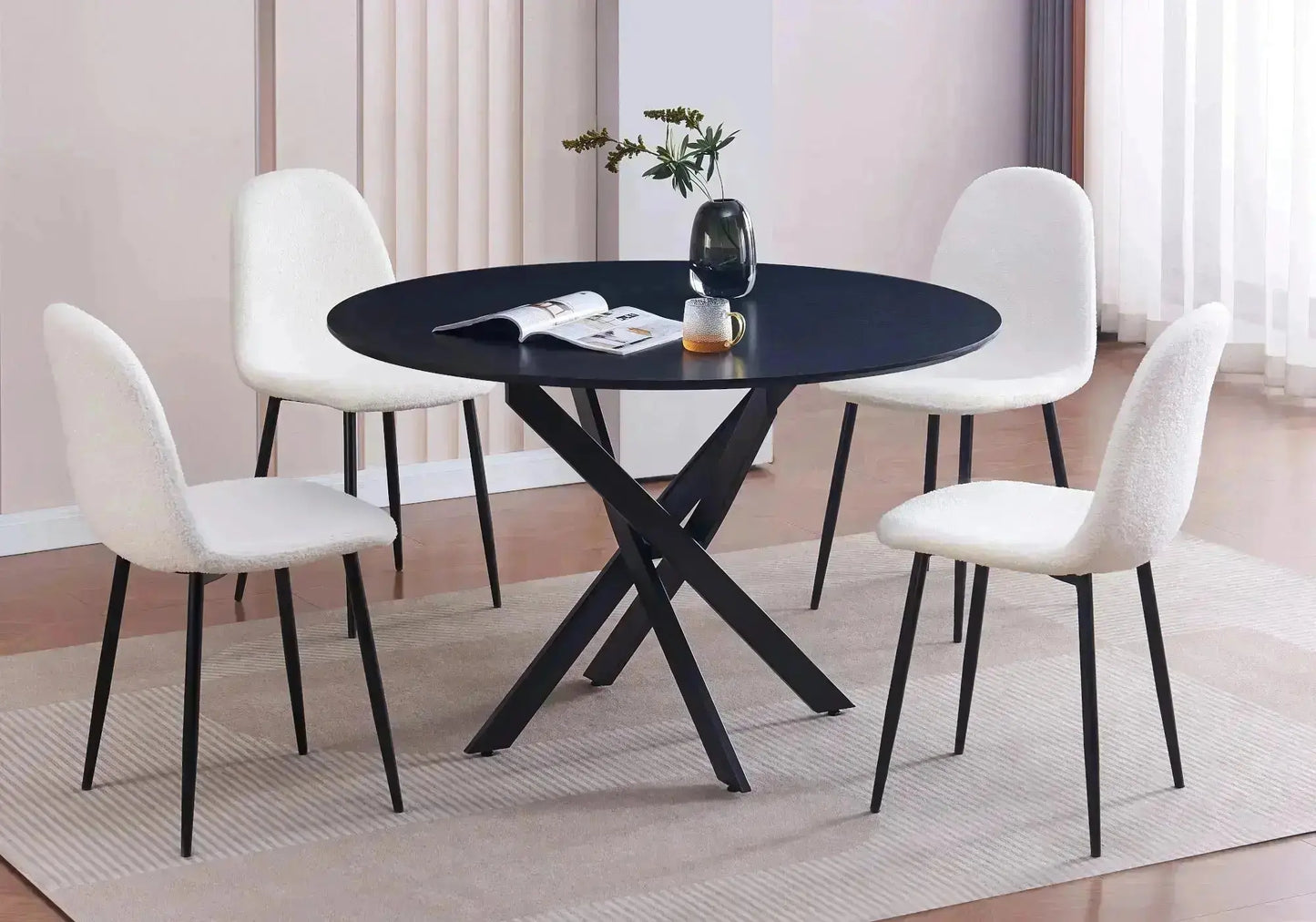 Table ronde noir bois noir JOY