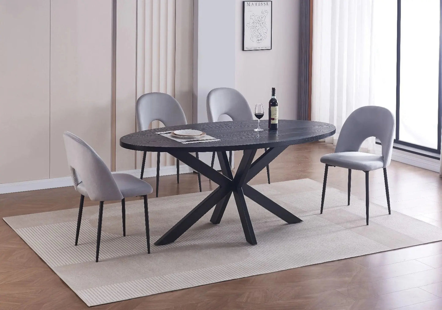 Table ronde noir chêne DİNA New Design