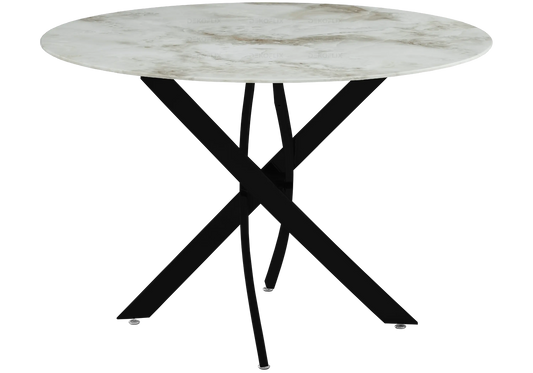 Table ronde noire marbre beige JOY New Design