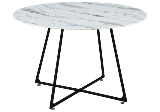 Table ronde noire marbre blanc GINA New Design