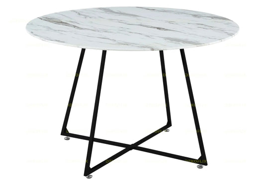 Table ronde noire marbre blanc GINA New Design