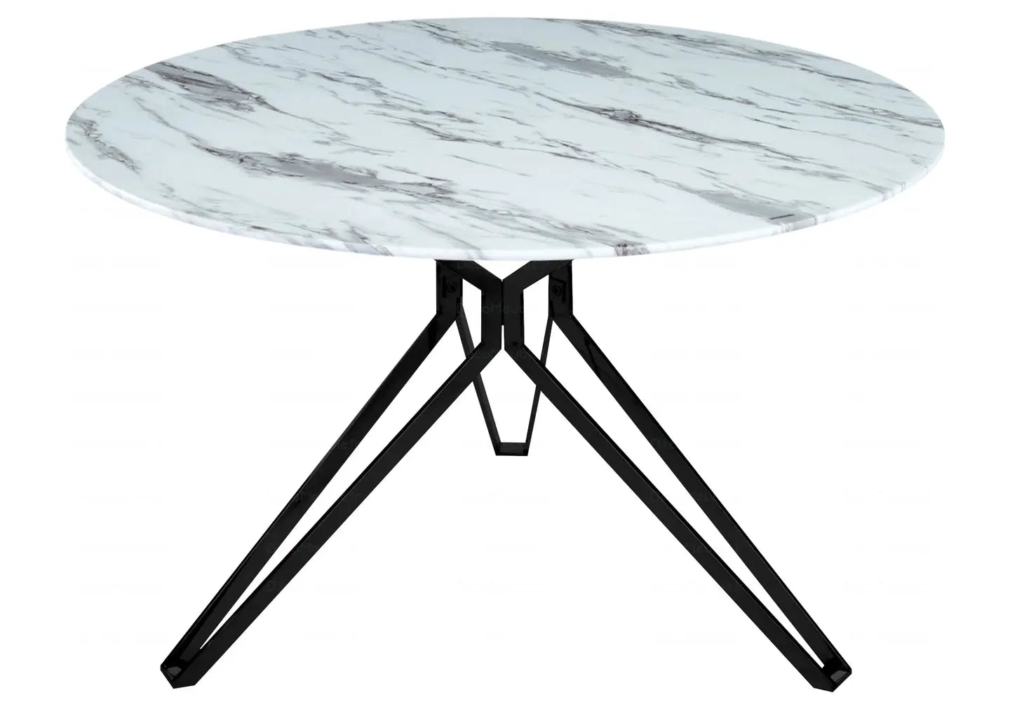 Table ronde noire marbre blanc IVA New Design