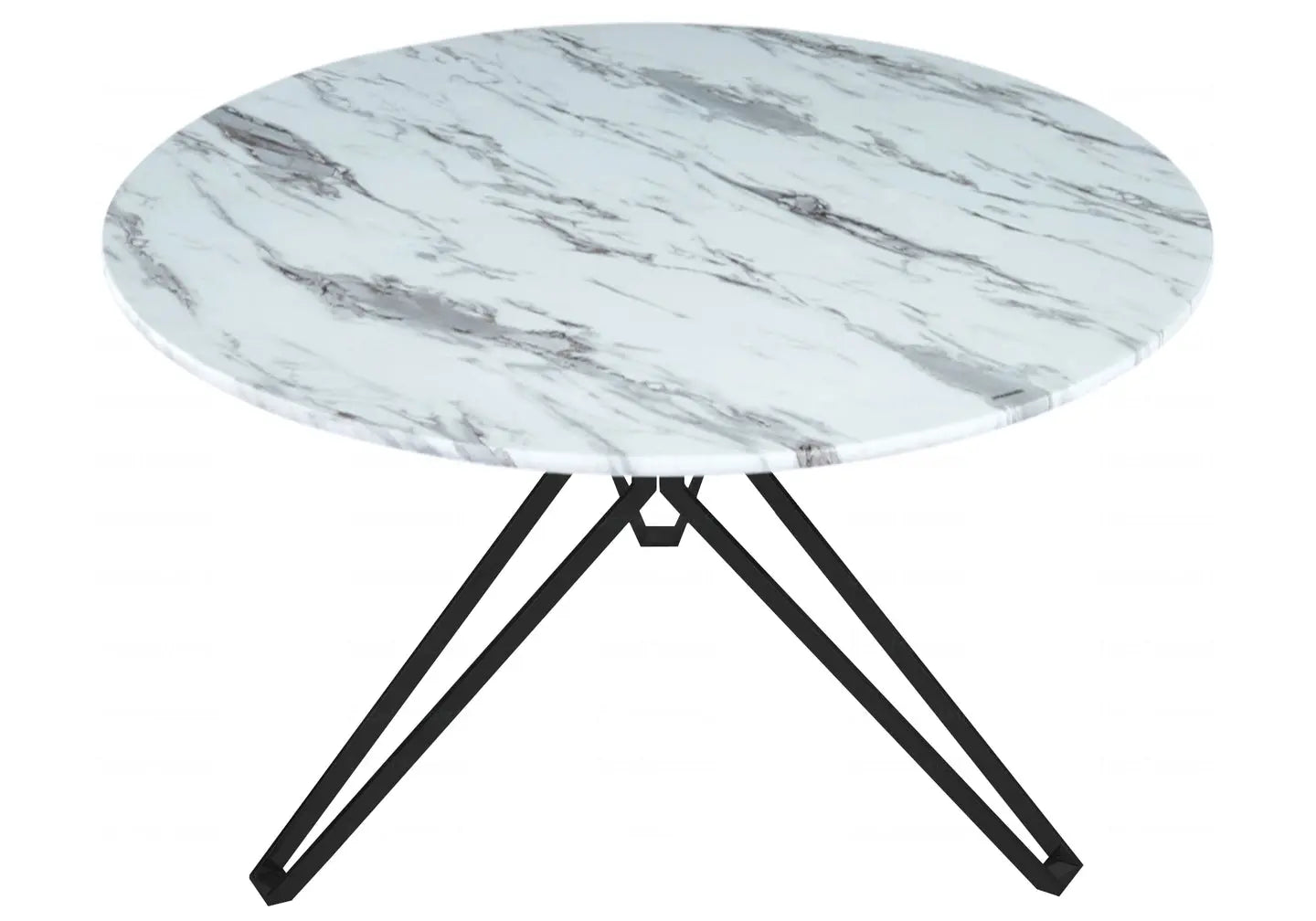 Table ronde noire marbre blanc IVA New Design