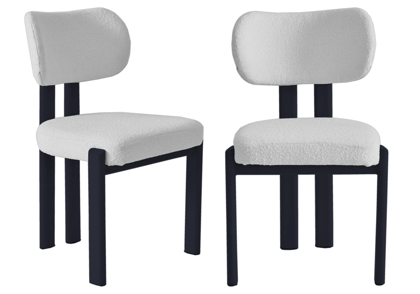 Table ronde travertin et chaises bouclées beiges – INAYA Galerie du Mobilier