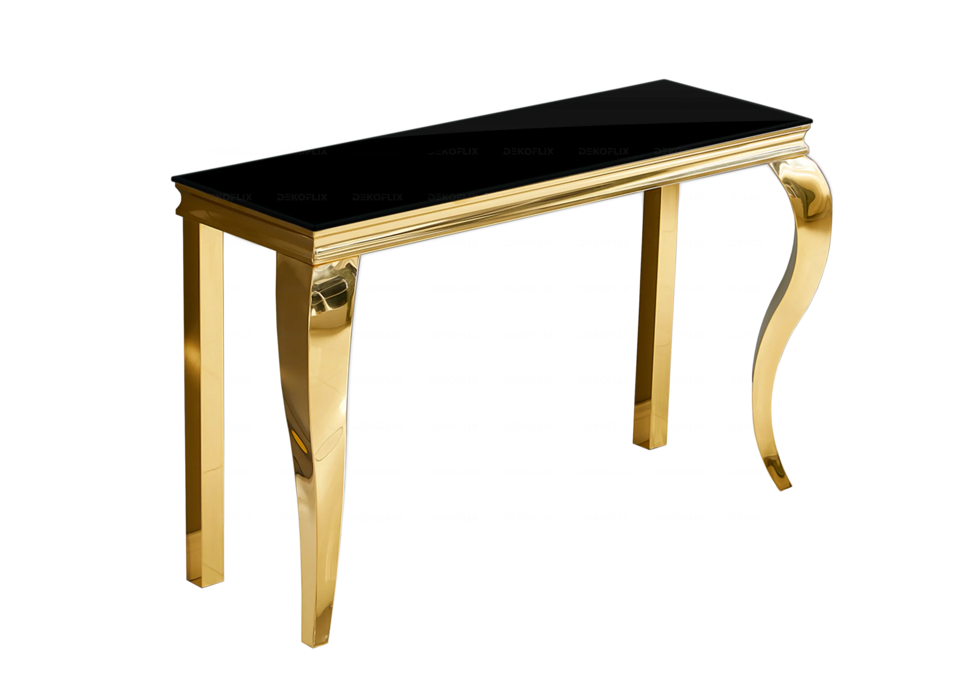 Table verre noir et chaises velours gris doré – NEO New Design