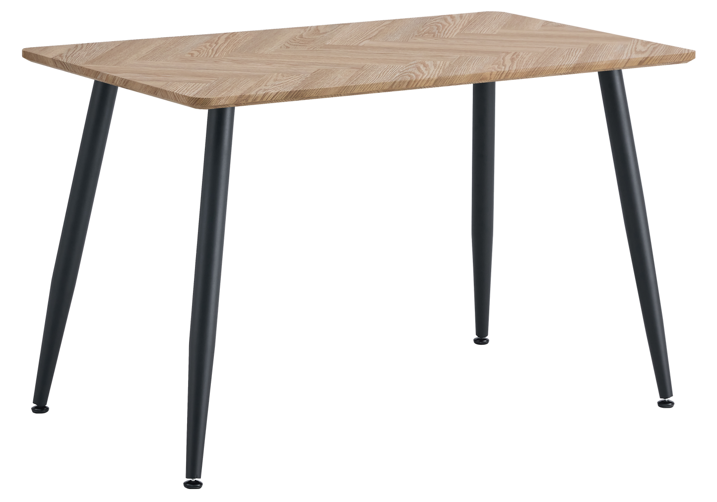 Table à manger bois chevrons pieds noir – Gina