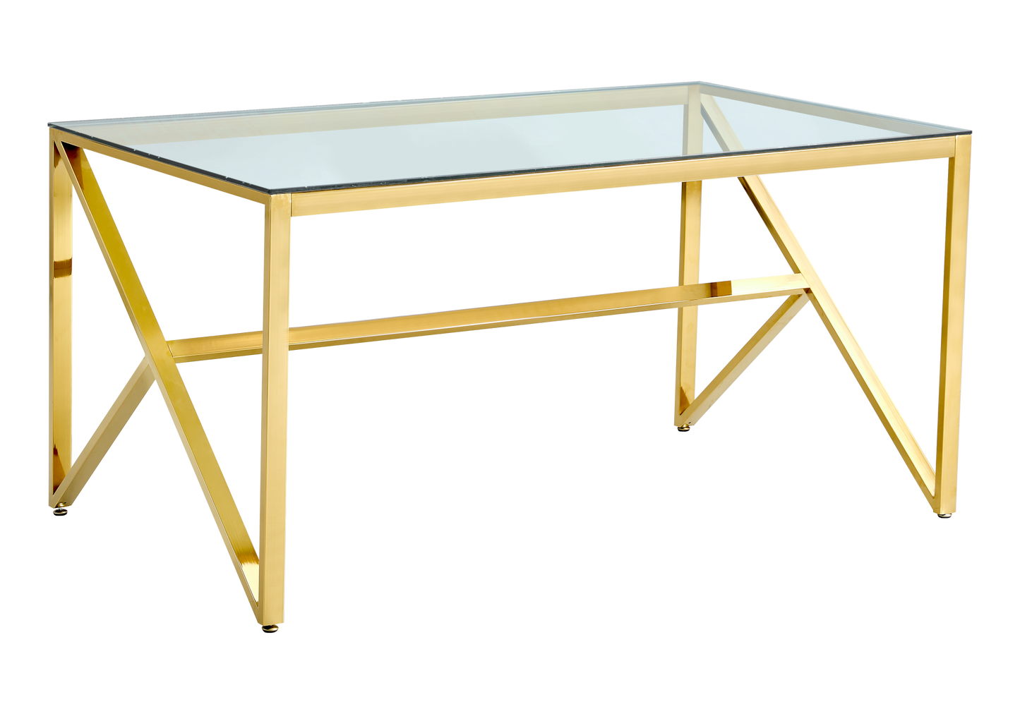 Table en verre et 6 chaises croco doré – Jessy