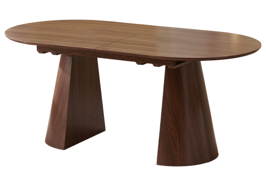 Ensemble table extensible noyer et chaises – Yumi