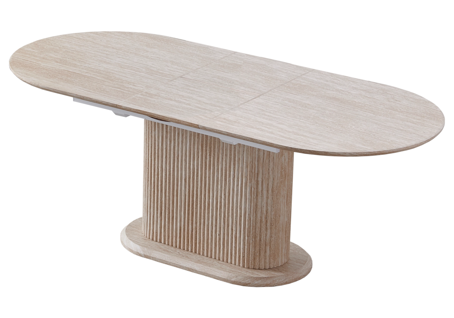 Table à manger extensible ovale travertin – Inaya