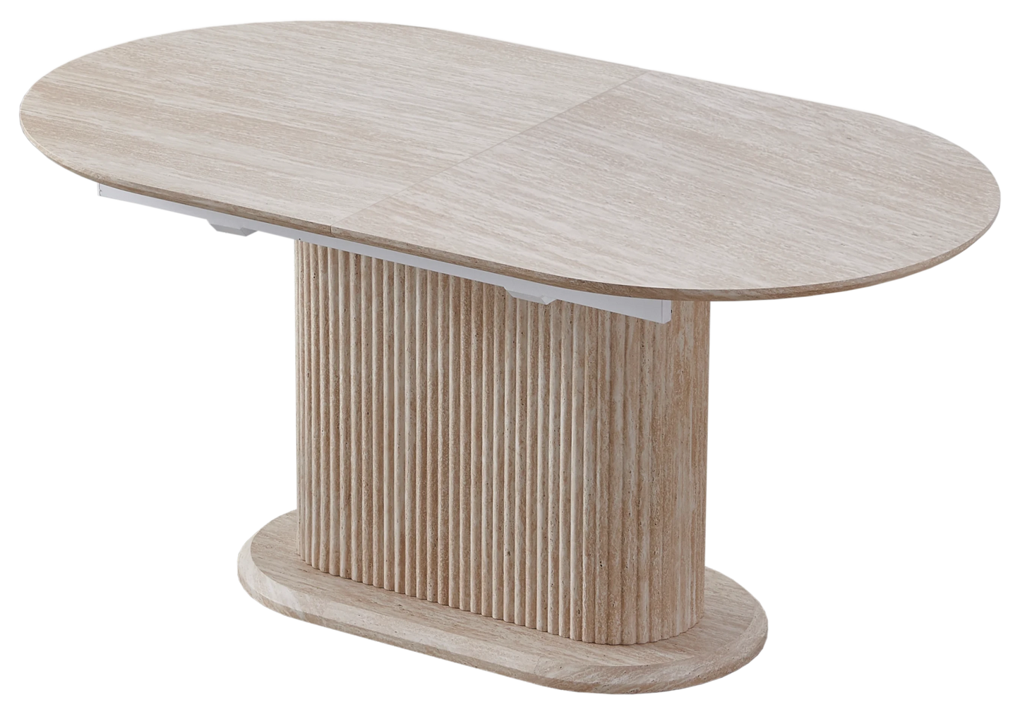 Table à manger extensible ovale travertin – Inaya