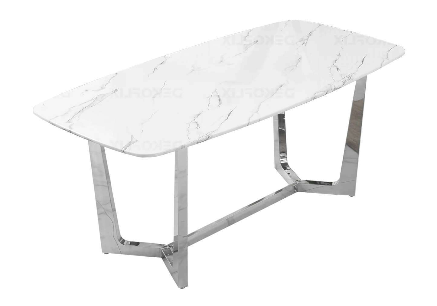 Table à manger marbre blanc argent – Gaya