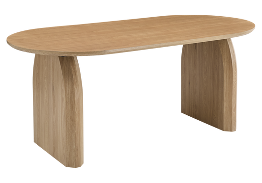 Table à manger ovale bois chêne clair - Nael