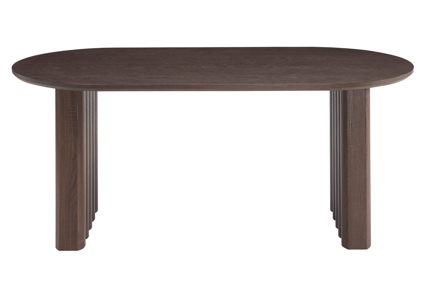 Table à manger ovale bois noyer cannelé - Sola