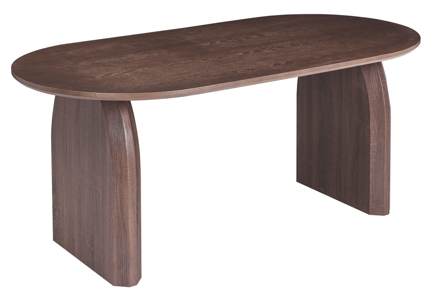 Ensemble table à manger ovale noyer et 4 chaises - Nael