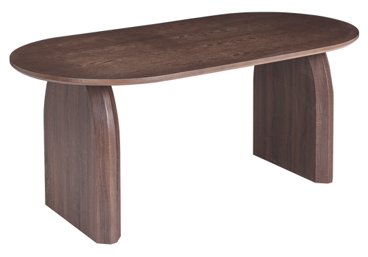 Table à manger ovale bois noyer foncé - Nael