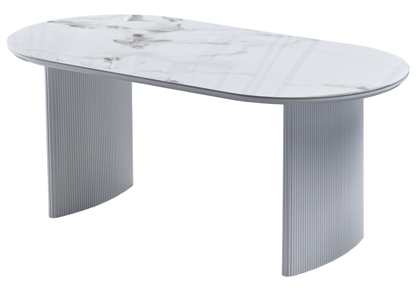 Ensemble table marbre beige et chaises dorés – Kara