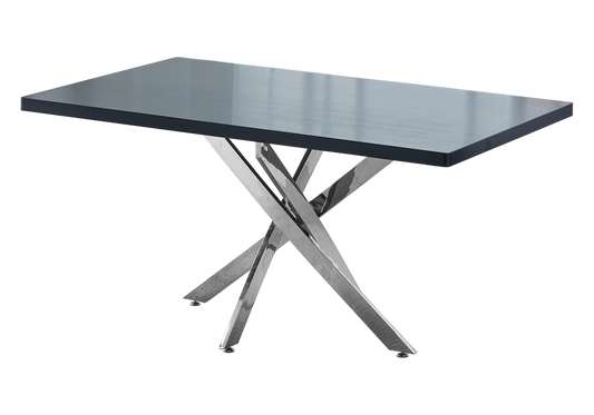 Table à manger et chaises argent bois noir - Joy