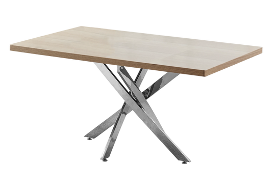 Table à manger et chaises argent bois chêne - Joy