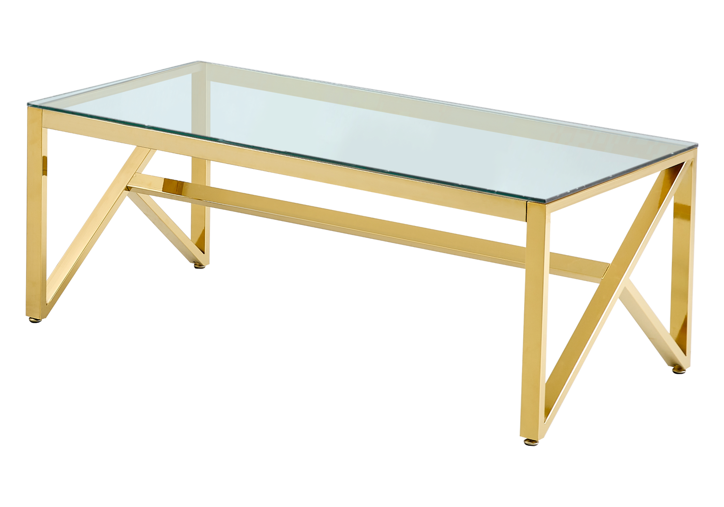Table basse dorée en verre – Jessy
