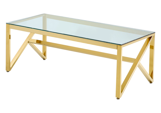Table basse dorée en verre – Jessy