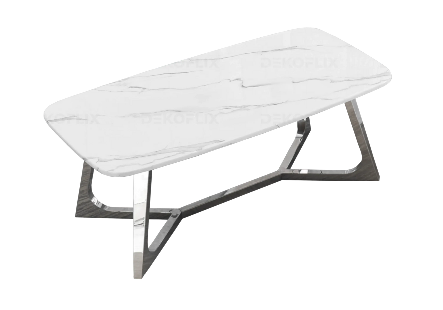 Table basse marbre blanc argent – Gaya