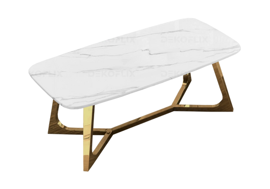 Table basse marbre blanc doré – Gaya