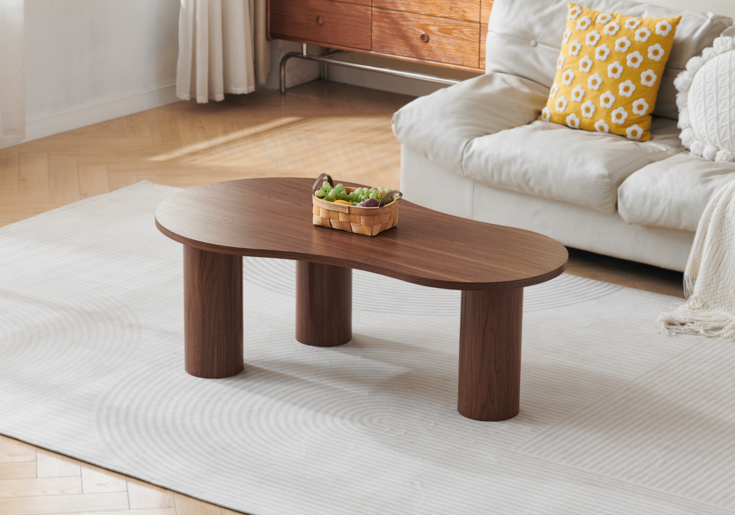Table basse organique haricot noyer – Alba