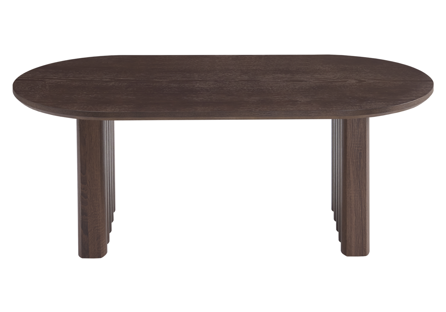 Table basse ovale bois noyer cannelé - Sola