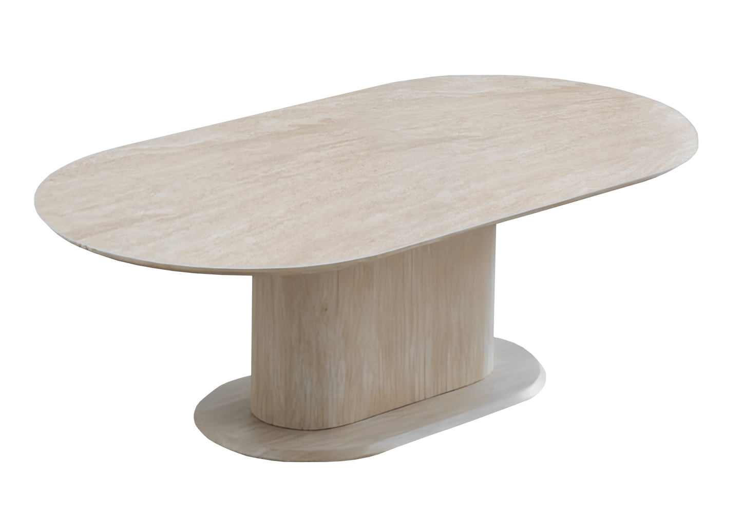 Table basse ovale effet travertin – Inaya