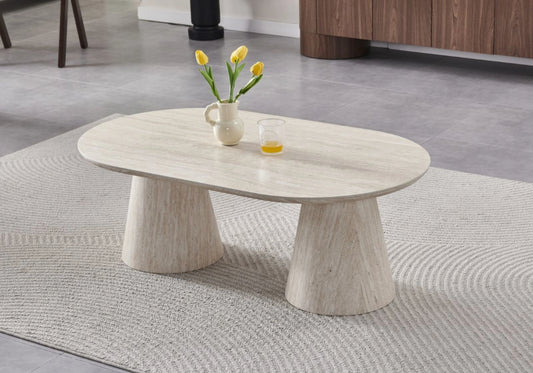 Table basse ovale travertin naturel - MONZA