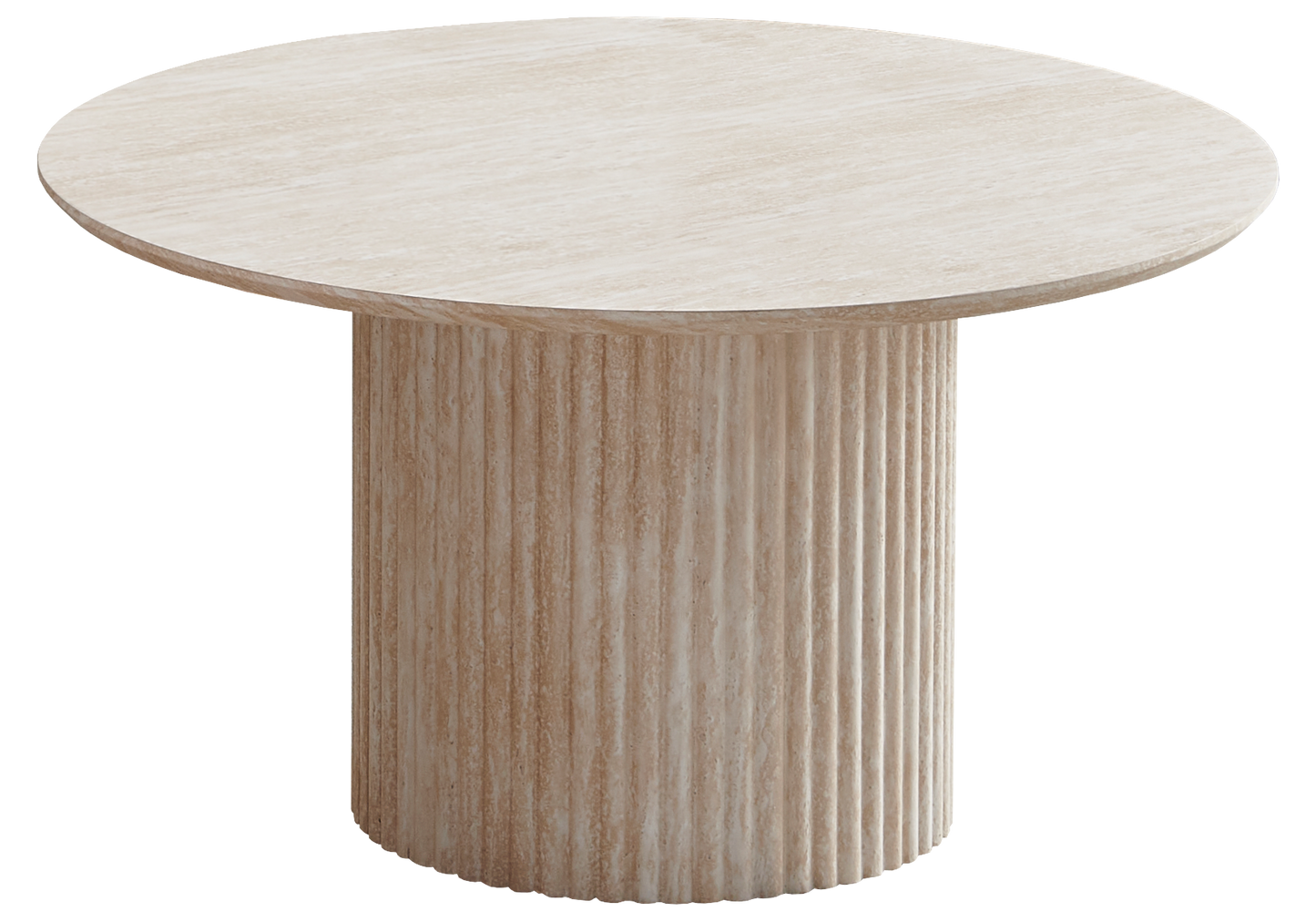 Table basse ronde travertin cannelée – Terra